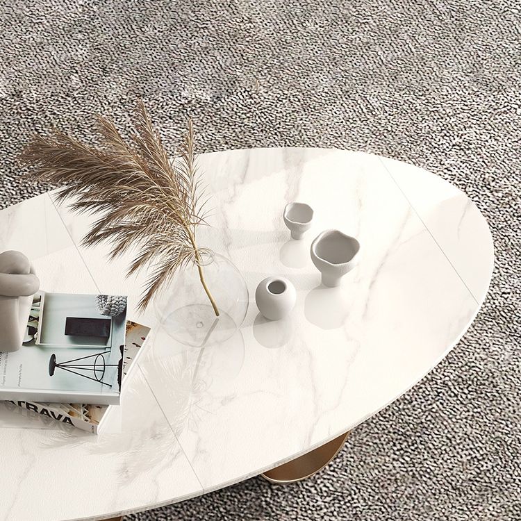 1 Slate Coffee Table Oval Modern Minimalist Coffee Table for Living Room