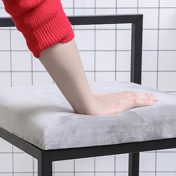 Modern Rectangle Bar Stool Backrest Footrest Counter Stool with Velvet Cushion