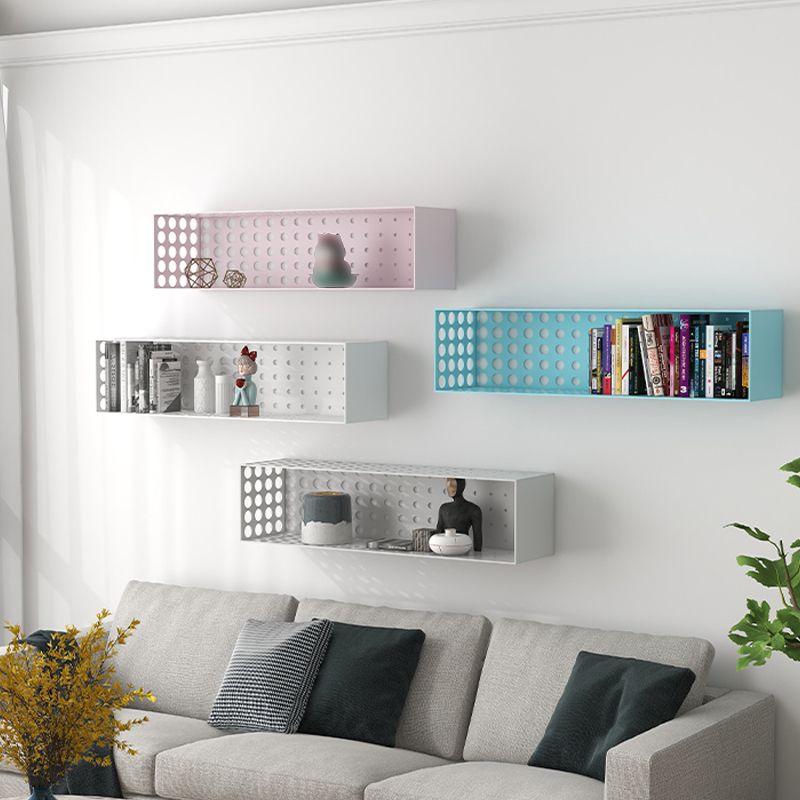 Iron Wall Mounted Bookshelf Industrial Closed Back Bookshelf