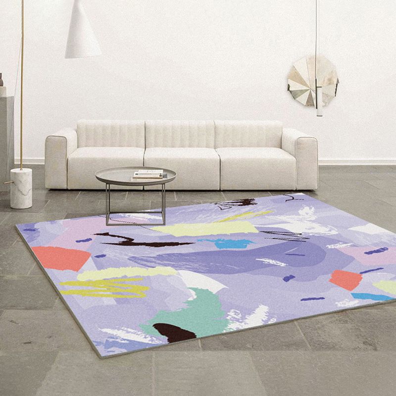 Abstract Ink Painting Rug Polyester Indoor Rug Non-Slip Backing Carpet for Living Room