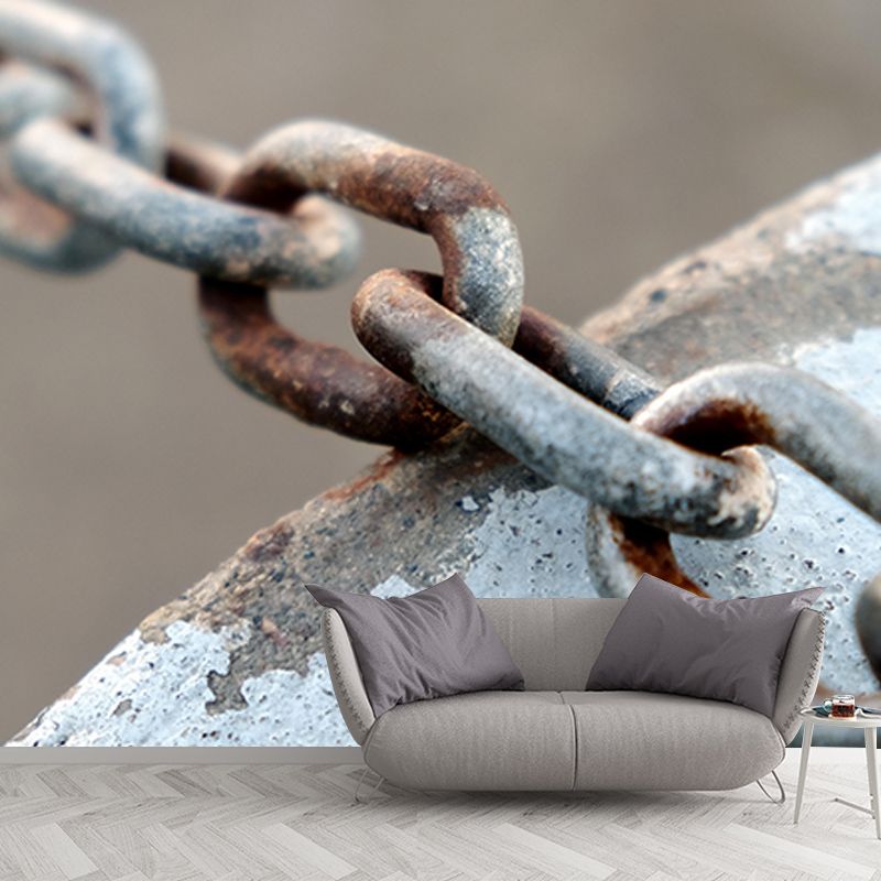 Mural Wallpaper Industrial Metal Wall Mildew Resistant Decorative Boys Bedroom Wall Art