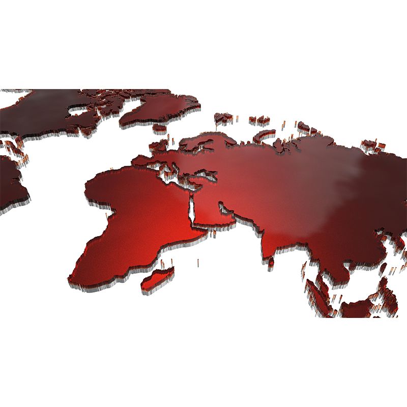 Contemporary World Map Wall Mural Wallpaper Eco-friendly Wall Mural in Bright Color