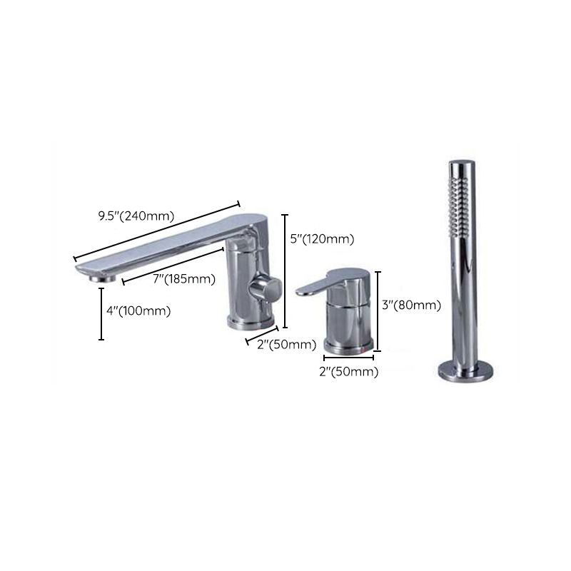 Contemporary Deck Mounted Roman Copper Tub Faucet Low Arc Roman Tub Faucet Set