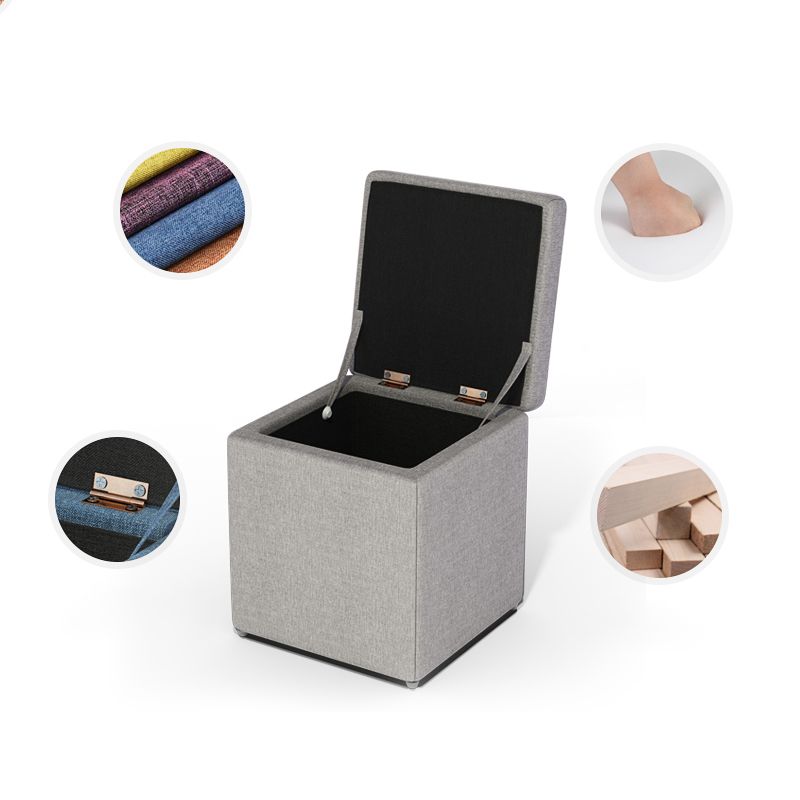 Tufted Mildew Resistant Ottoman Faux Leather Square Mid-Century Modern Cube Ottoman