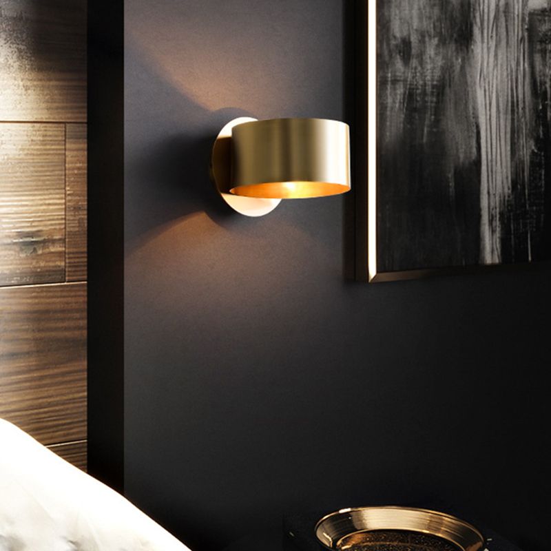 Bedroom Decoration Modern Brass Wall Sconce 1 Light Round Shape Wall Mount Light for Bedside