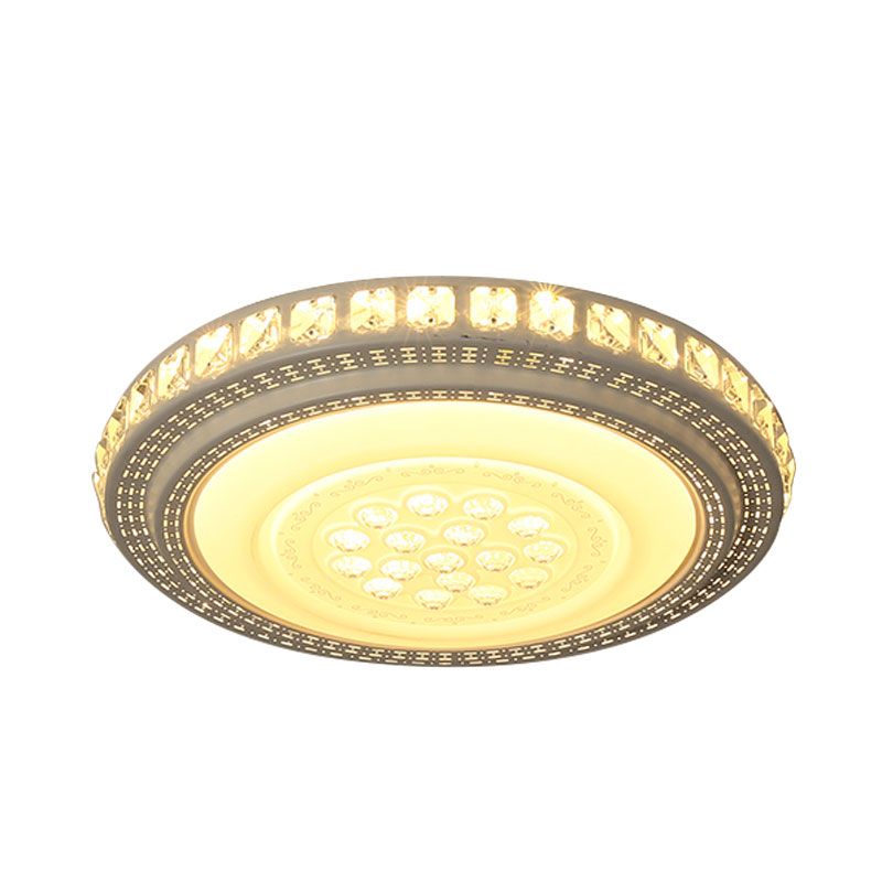 Kristallblock-Rund-/Quadrat-Unterputzleuchte, einfache weiße LED-Deckenleuchte für Schlafzimmer