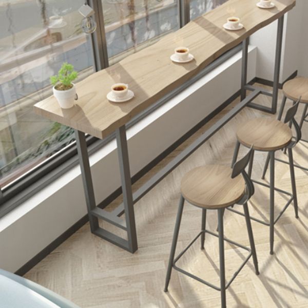 Modern Style Rectangle Bar Table 1/5 Pieces Solid Wood Counter Table