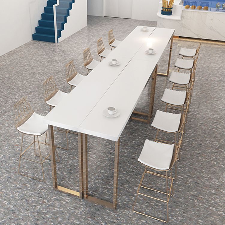 Glam Metal Bar Stools Low Back Dining Stools with Metal Legs