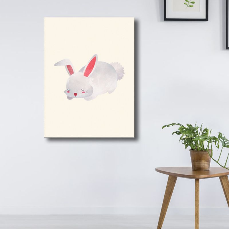 Illustrationsdruck, kleines Tier, Leinwand, helle Farbe, Kinder-Kunst-Wanddekoration für Wohnzimmer