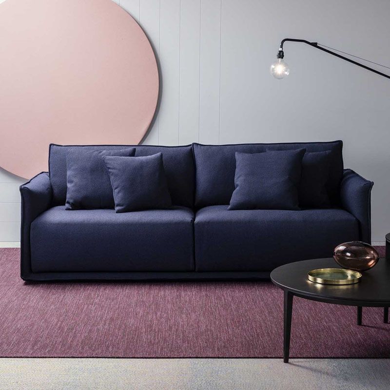 Linen Sofa 36.61" D x 29.53" H Square Arm Sofa for Living Room