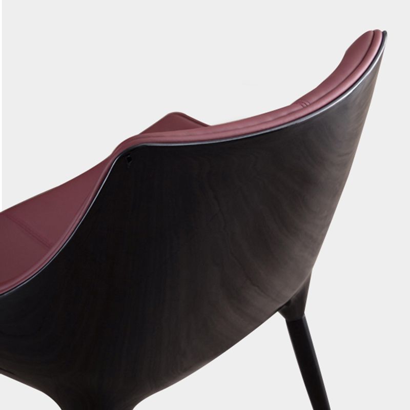 Sillas de comedor estilo moderno Silla auxiliar con brazo de cocina y patas de metal (juego de 2)
