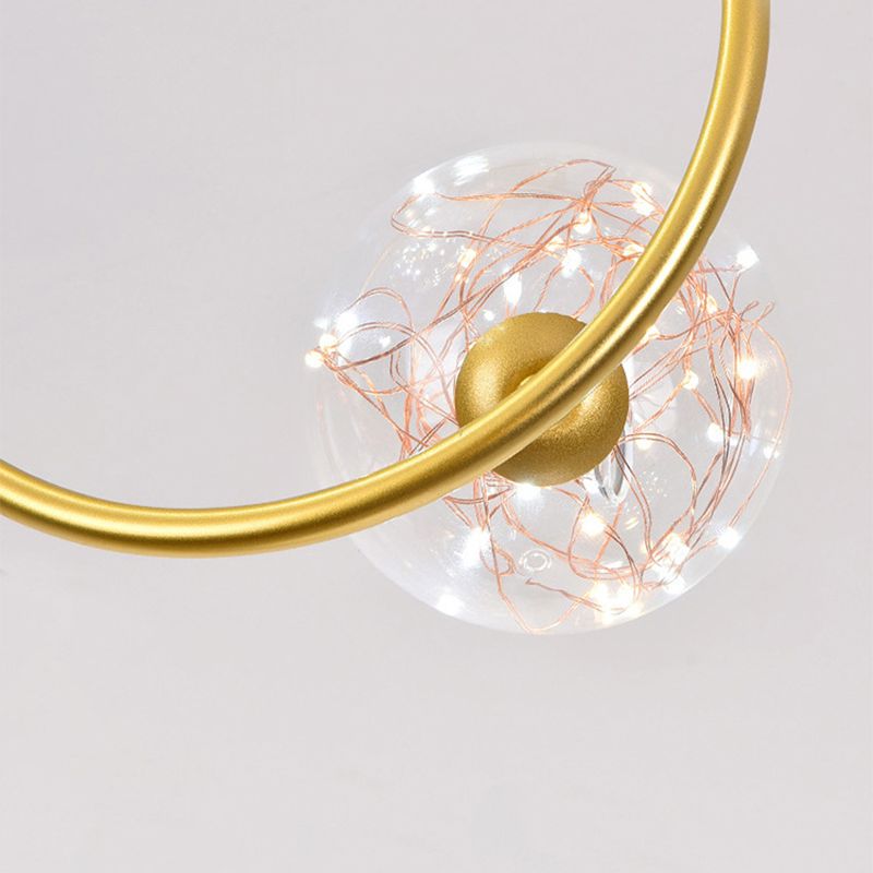 Modern Gold Ceiling Lighting Glass Semi Flush Mount for Hallway