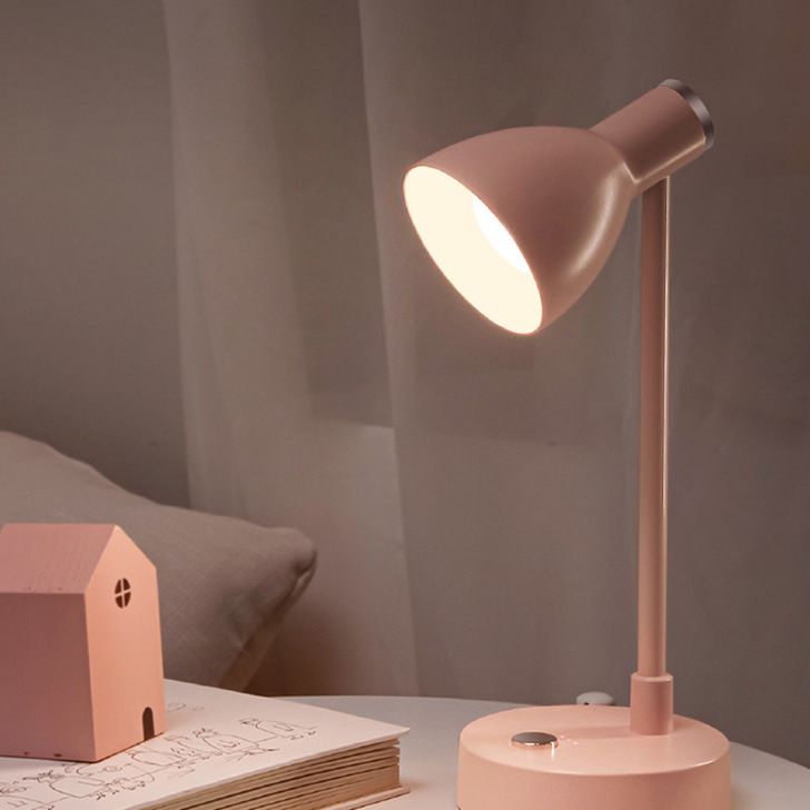 90�� Angle Adjustable Macaroon Table Lamp 4-color Optional Bell Shade Lighting Fixture for Bedroom