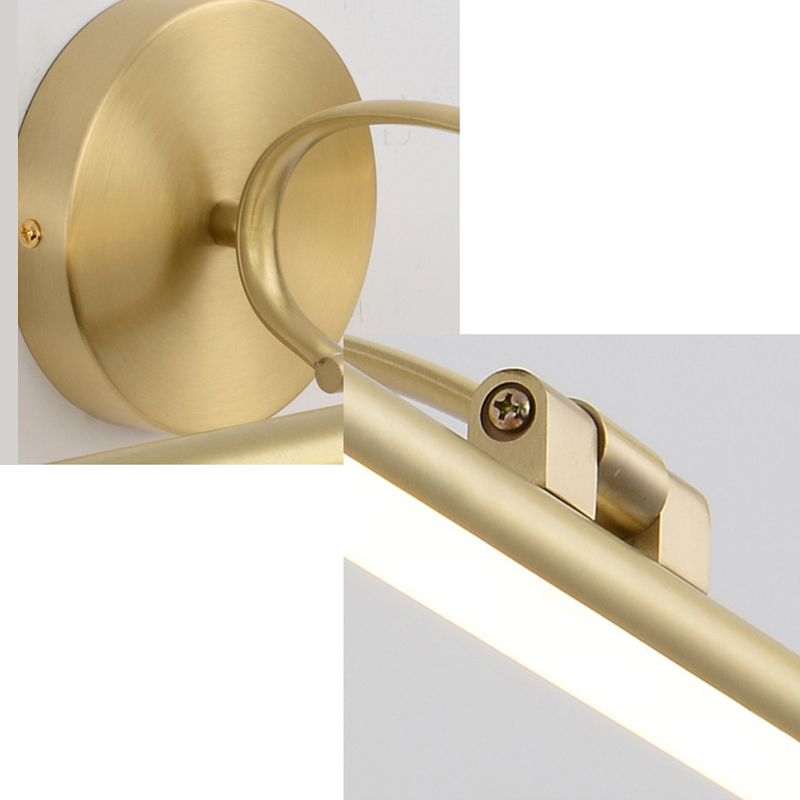 Modern Minimalist Style Linear Wall Mounted Vanity Lights Copper Wall Mounted Light Fixture in Gold Finish