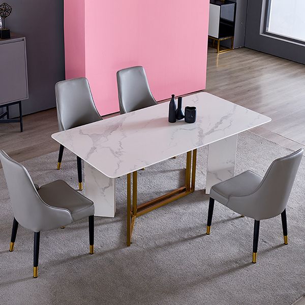 Muebles de piedra de mesa de comedor de rectángulo de lujo tradicional para el comedor