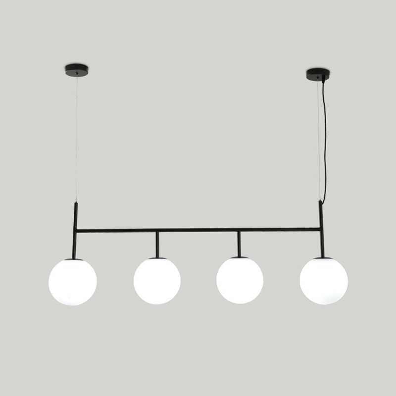 Moderne Esselinsel Leichte runde Glasschatten Hängende Leuchte für Esszimmer