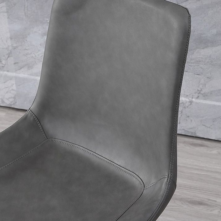 Faux Leather Dining Chairs Industrial Arm Solid Back Dining Side Chairs