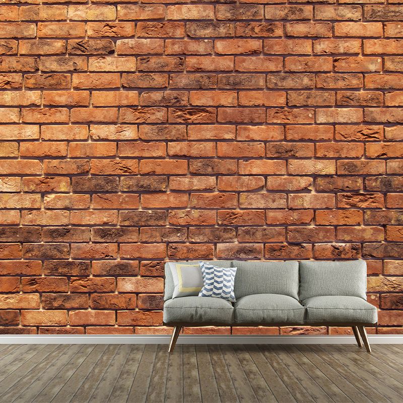 Horizontal Photography Brick Wall Mural Environment Friendly Wallpaper for Room