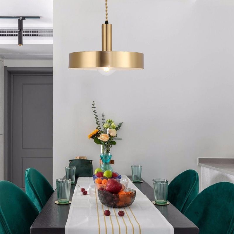 Lampe suspendue de style contemporain simple léger métallique pour le café du salon