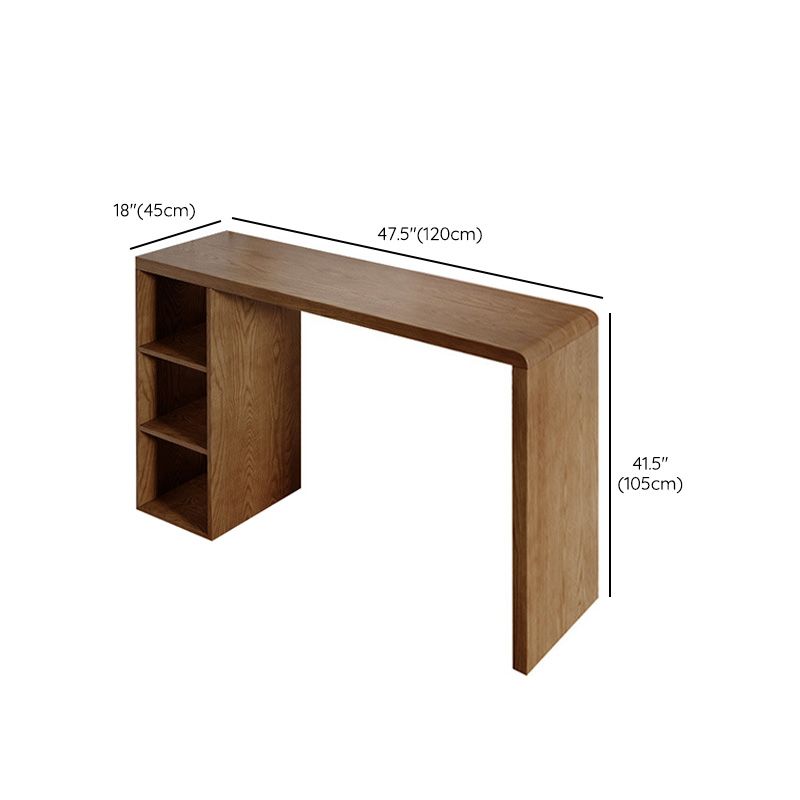 Modern Style Bar Table Pine Solid Wood Double pedestal Bar Dining Table with Storage