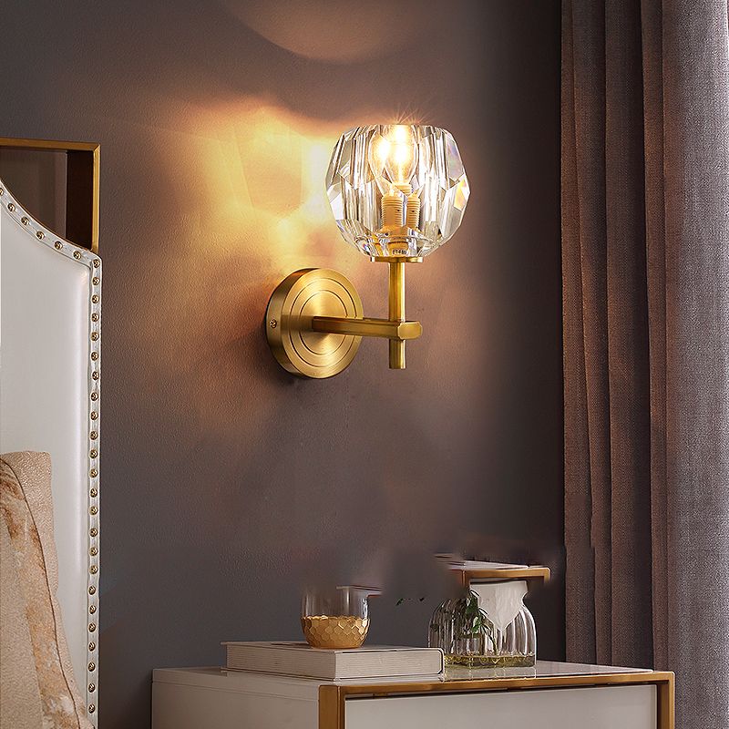 Gold Mur Sconce Postmodern Crystal Murd Murd Lightture pour le salon