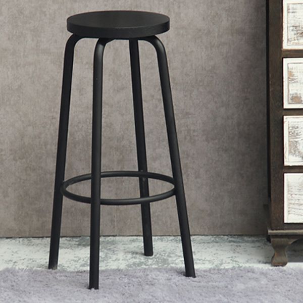 Industrial Armless Backless Counter Stool Iron Cafe Bar Stool with Seat and Pedal