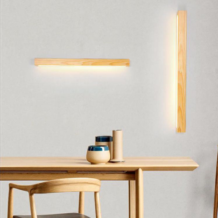 Éclairage d'applications murales linéaires en bois LED BEIGE MUR MUR ARMILLE ÉCLAIR
