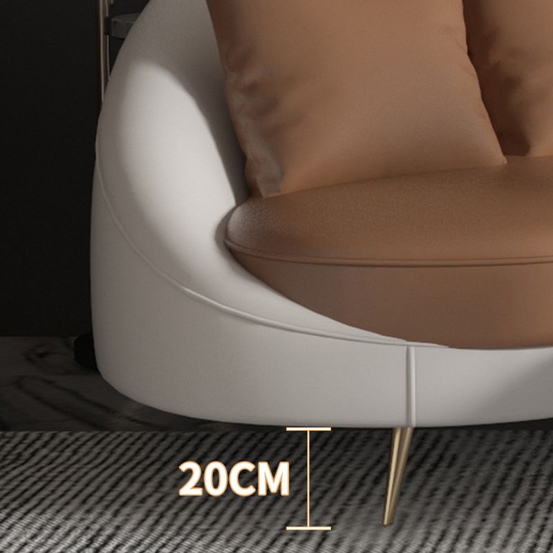 Contemporary Tight Back Curved Settee Faux Leather Sloped Arm Sofa