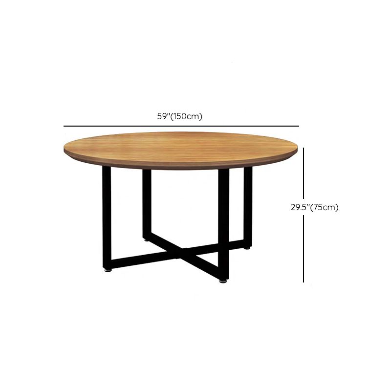 1/7 Pieces Modern Dining Set Solid Wood Round Table with Leather Chairs