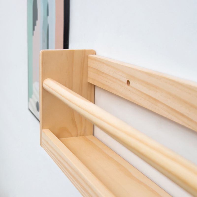 Contemporary Wall Mounted Bookshelf Solid Wood Bookcase for Office