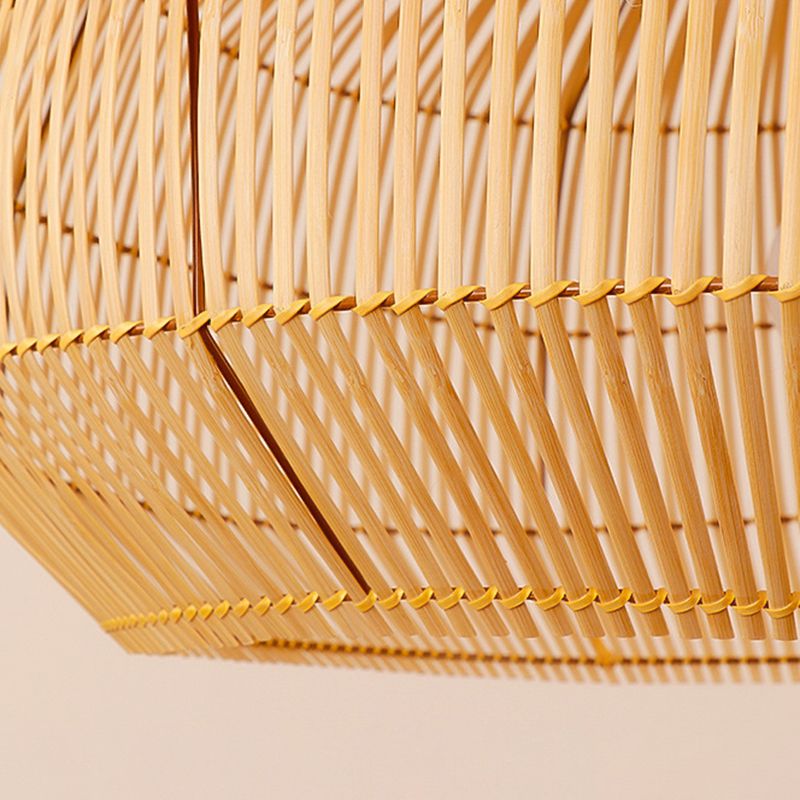 1 Light Hanging Lights Modern Style Bamboo Hanging Lighting for Living Room