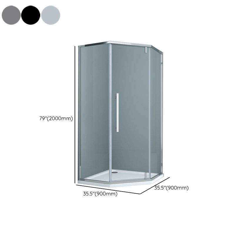 304 Stainless Steel Frame Shower Enclosure Neo-Angle Tempered Glass Shower Stall