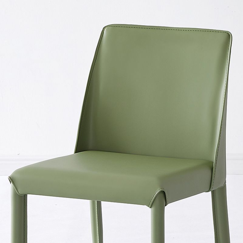 Faux Leather Armless Dining Chairs Contemporary Home Side Chair
