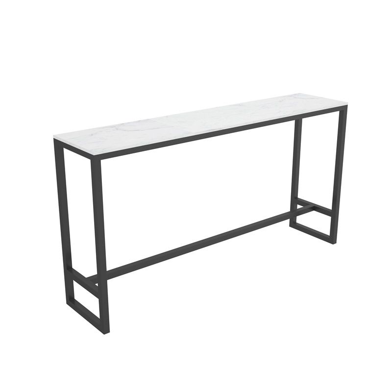 Rectangular Bar-height Table Metal Base Bistro Pub Table for Patio Use