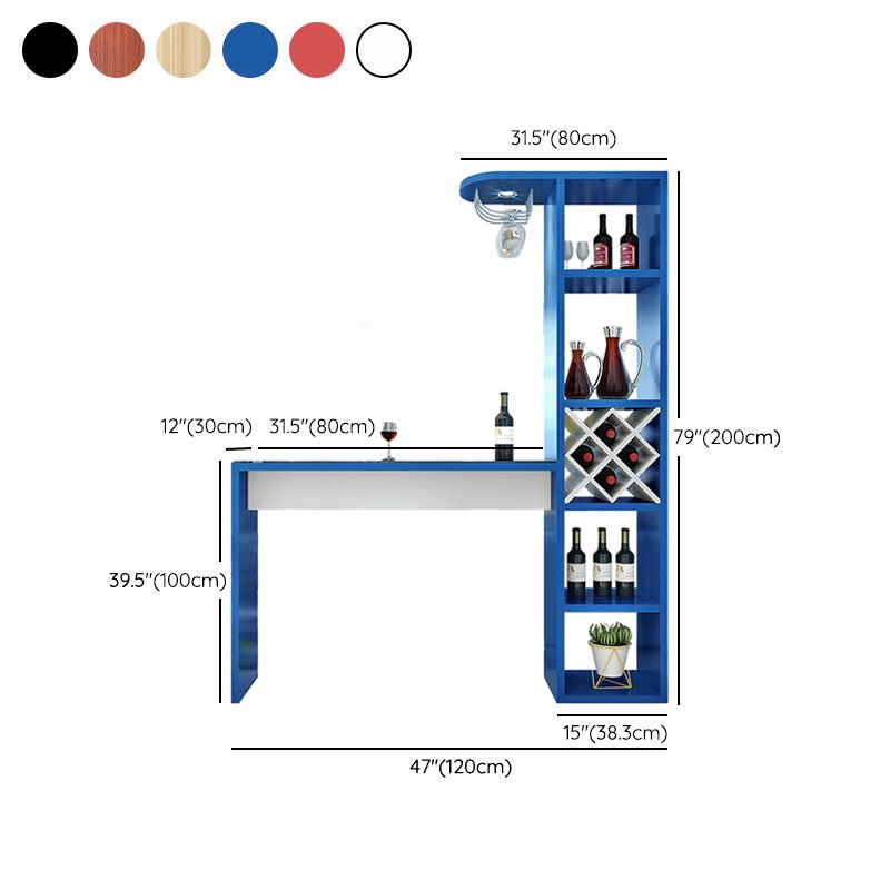 Manufactured Wood Bar Table with Storage Matte Finish Bistro Table for Small Places