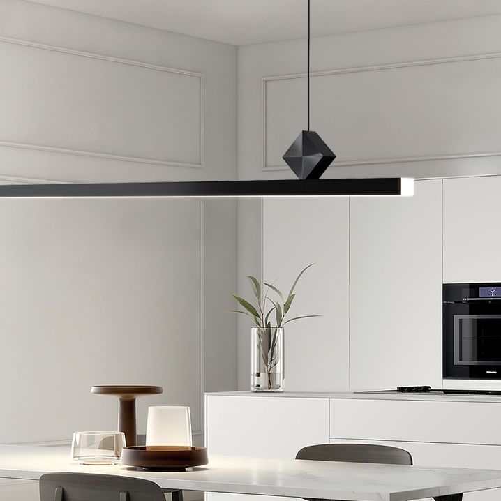 Luci del lampadario a LED LED LINEAR BLACI LAMIO DI METTAGLIE MODERNA MODERNA PER LAMA PASSAGGIO