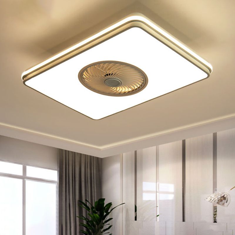 5-Blade Ceiling Fan Metallic Modernism White/Black Fan with Light for Hallway