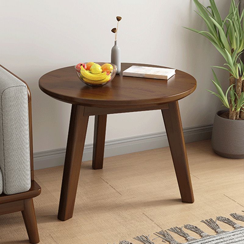 Side Table Solid Wood 3 Legs Round Nordic Living Room End Table