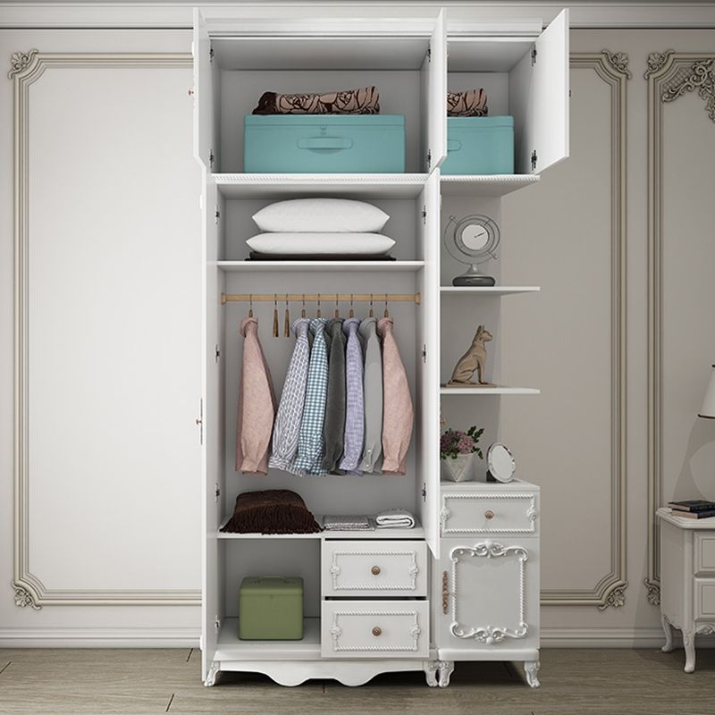 Bedroom Hinged Door Storage Cabinet Manufactured Wood French Country Cabinet with Drawers