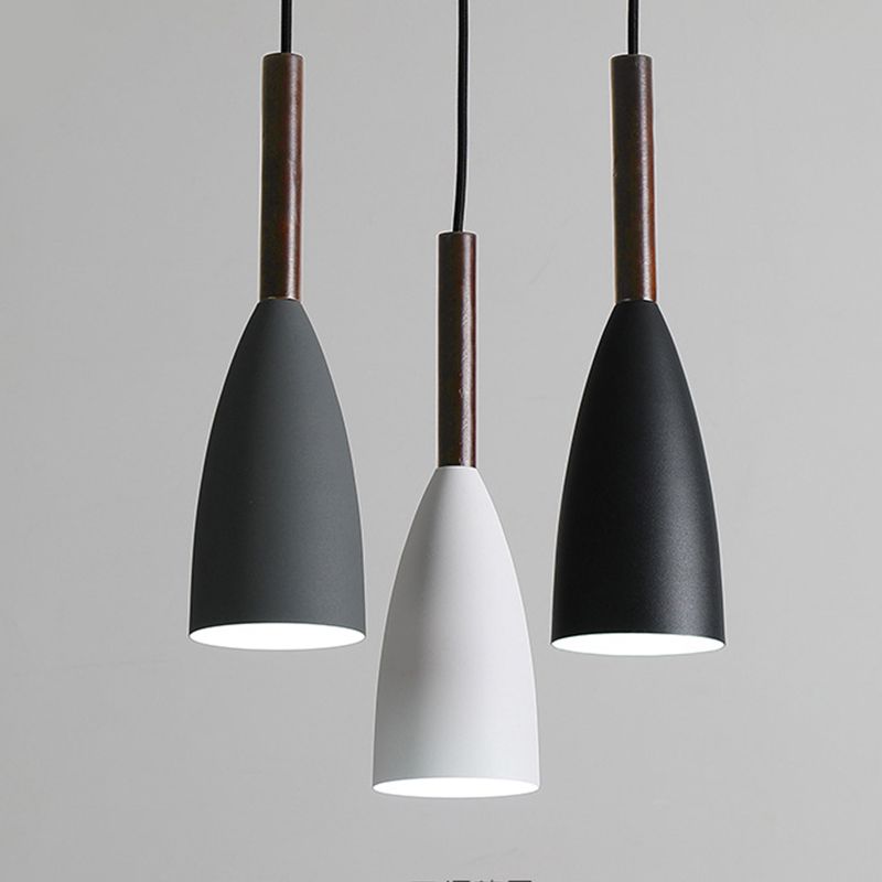 Lámpara colgante colgante moderna de Macaron Bell Luces colgantes de metal para restaurante para restaurante