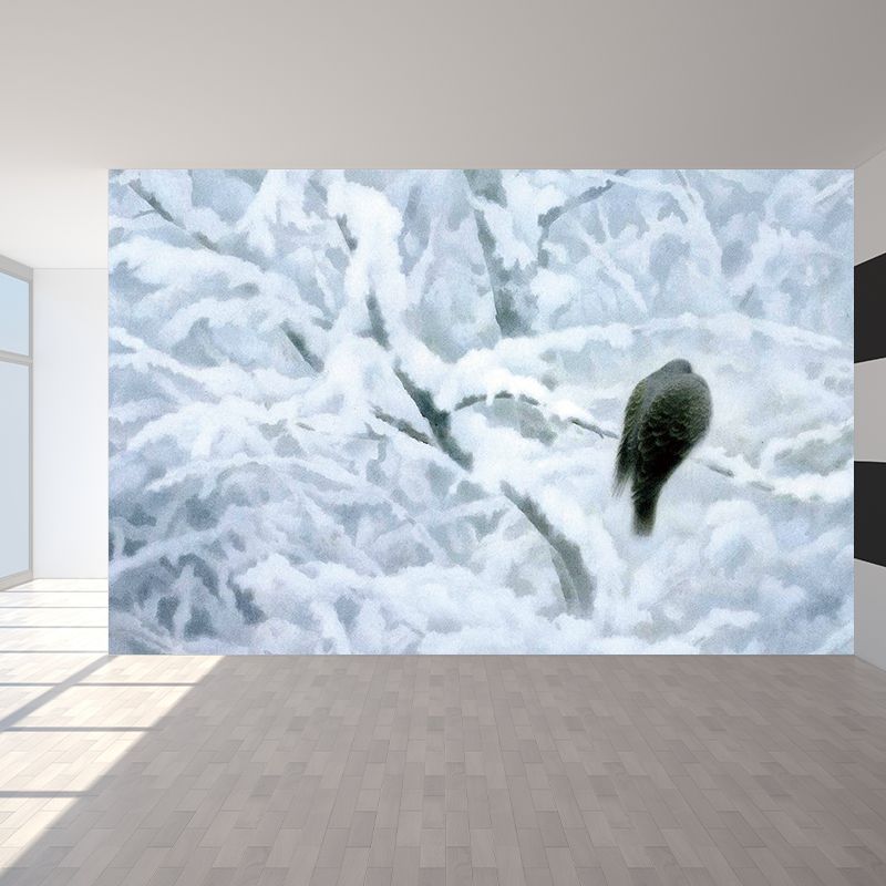 Winter Tree Scene Mural Wallpaper Modern Decorative Girls Room Wall Art, Made to Measure