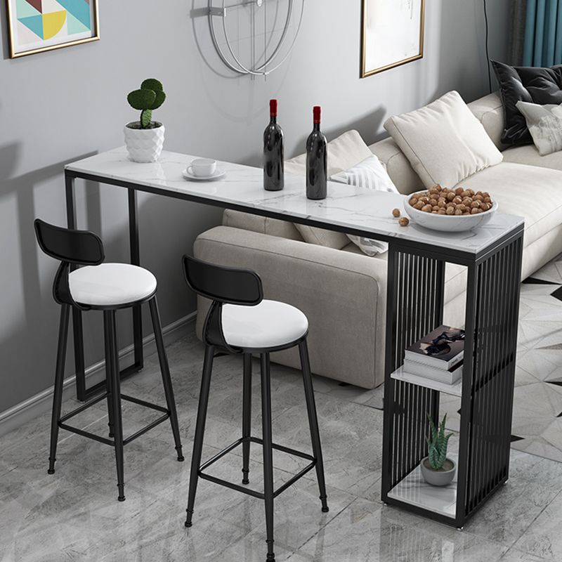 Modern Style Rectangle Bar Table Storable Stone Table for Living Room
