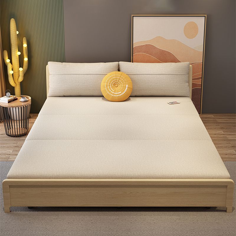 31.5" Linen Blend Armless Sleeper Scandinavian Styled Sleeper Sofa Bed