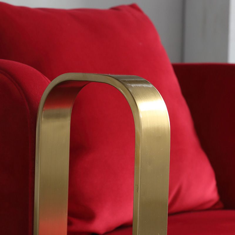 Glam Style Velvet ArmChair Solid Color Swivel Pillow Back Chair