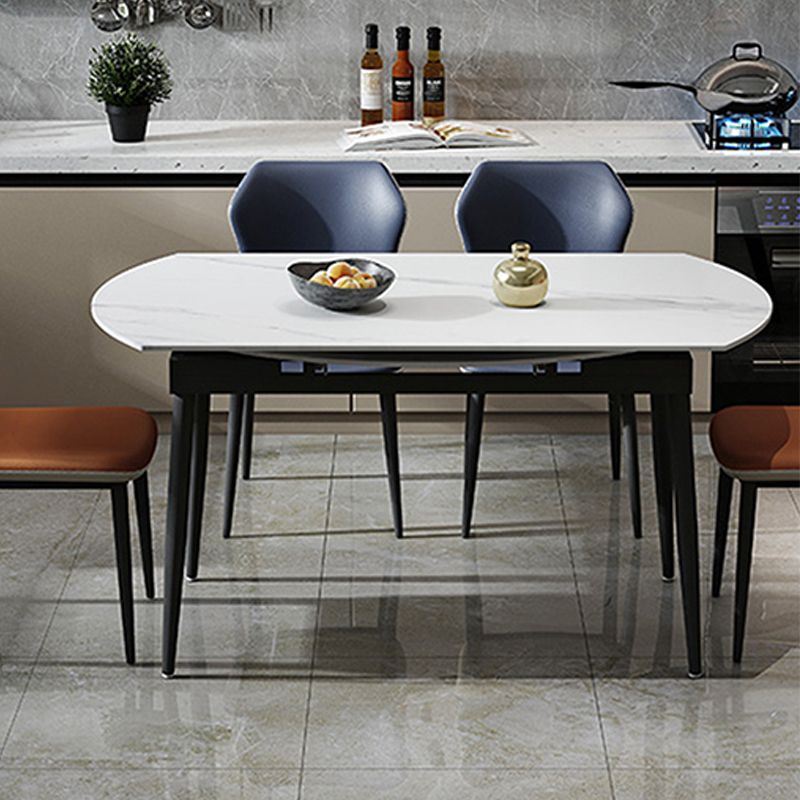 Round Dining Table Extendable Modern Dining Table for Dinner Room