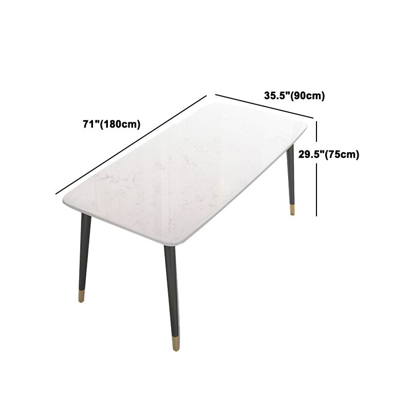 Modern Dinette Set 1/4/5 Pieces Rectangle White Marble Dining Table Set