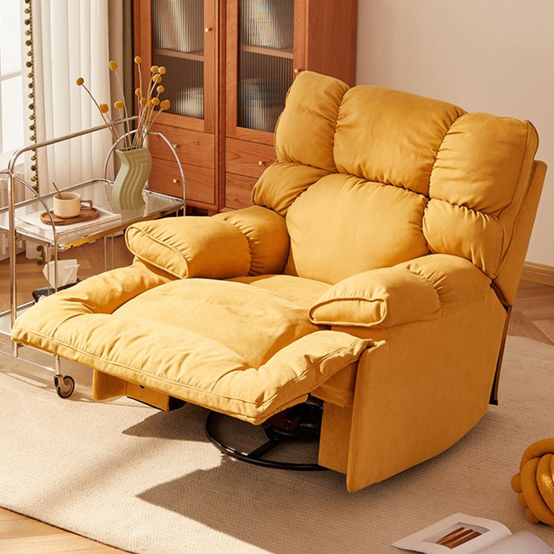 Microsuede Recliner Single Manual Reclining Chair with Swivel Glider Base