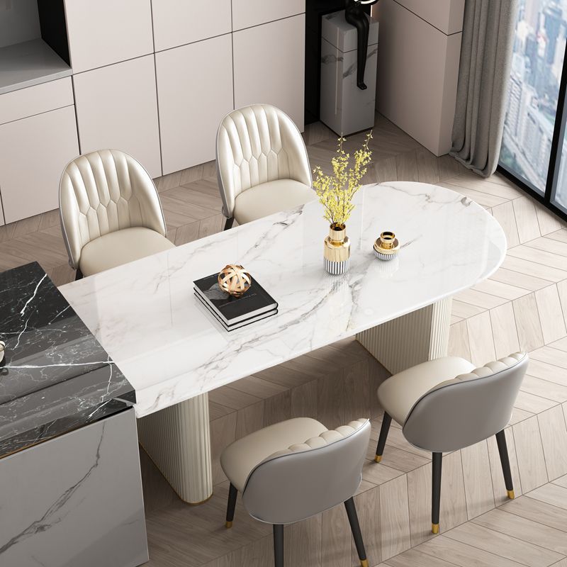 Table à manger en pierre de style simplicité Double base de base de base de base de forme libre pour la maison