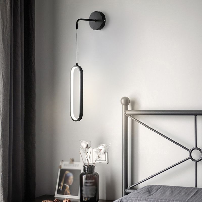 Bedside Modernist Wall Sconce Oval Single Light LED Simple Wall Mounted Light