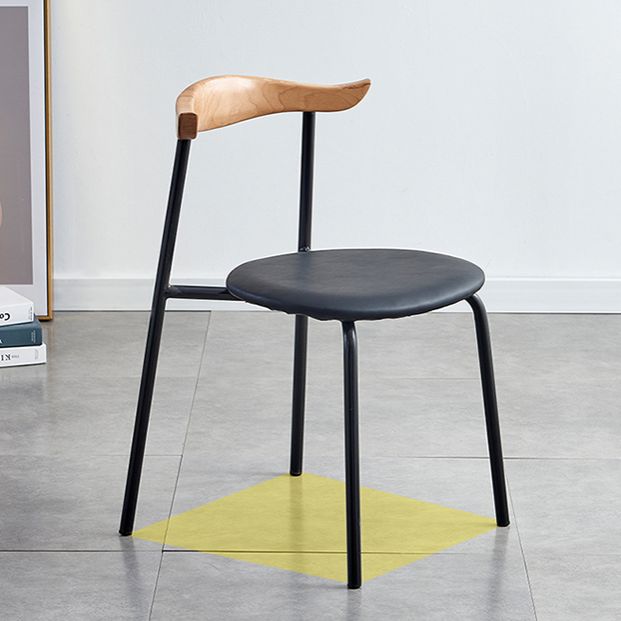 Chaises sans bras de salle à manger contemporaines en métal, chaise latérale de salle à manger à dossier ouvert pour restaurant